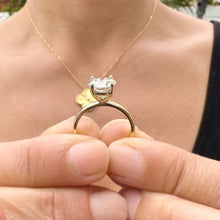 Load image into Gallery viewer, Round cut Moissanite Engagement Ring Solitaire 14k Solid Yellow Gold Bridal Wedding Ring For Her Anniversary Ring Four Prong Set 2.00ctw