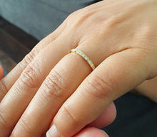 Load image into Gallery viewer, Round Cut Natural Diamonds Band Anniversary Band Half Eternity Style Bridal Band Matching Band Prong Set 14k Solid Yellow Gold Band 0.15ctw