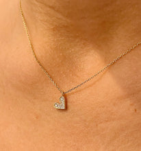Load image into Gallery viewer, Heart Shape Round Cut Natural Diamonds Necklace Pendent And Adjustable Chain Bridal Gift 14k white gold Wedding anniversary gift 0.07ctw
