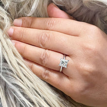 Load image into Gallery viewer, Princess Cut Moissanite Engagement Ring Solitaire Four Prong Setting 14k Solid White Gold Bridal Wedding Ring Propose Ring For Her 2.00ct