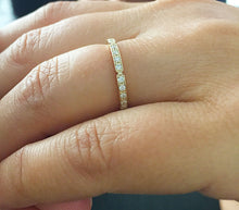 Load image into Gallery viewer, Round Cut Natural Diamonds Band Anniversary Band Half Eternity Style Bridal Band Matching Band Prong Set 14k Solid Yellow Gold Band 0.15ctw
