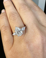 Load image into Gallery viewer, Pear Shape Moissanite Engagement Ring Three Stone Style Wedding Ring Classic Design Bridal Ring For Her Set In 14k Solid White Gold 3.70ctw