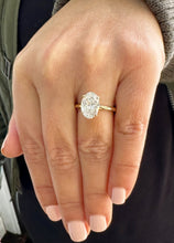 Load image into Gallery viewer, Oval Shape Moissanite Engagement Ring Solitaire Four Prong Set Bridal Wedding Ring For Her Minimalist Design 14k Solid Yellow Gold 5.00ct