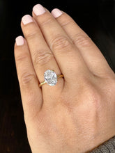 Load image into Gallery viewer, Oval Shape Moissanite Engagement Ring Solitaire Four Prong Set Bridal Wedding Ring For Her Minimalist Design 14k Solid Yellow Gold 5.00ct