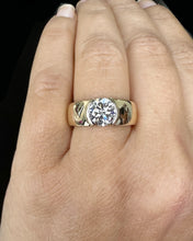 Load image into Gallery viewer, Round Cut Diamond Engagement Ring Semi Bezel Set Solitaire Bridal Ring IGI Certified 14k Solid Yellow Gold Wedding Solitaire Ring 2.00 F-VS2