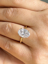 Load image into Gallery viewer, Oval Shape Moissanite Engagement Ring Solitaire Four Prong Set Bridal Wedding Ring For Her Minimalist Design 14k Solid Yellow Gold 5.00ct