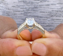 Load image into Gallery viewer, Round Cut Natural Diamond Engagement Ring Set In 14k Solid Yellow Gold Wedding Ring Prong Set Bridal Propose Ring For Women's Ring 0.85ctw