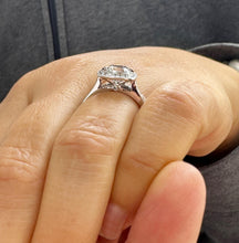 Load image into Gallery viewer, Cushion Cut And Round Cut Sides Diamond Engagement Ring And Band IGI Certified 14k White Solid Gold Wedding Set Bezel Bridal Set 3.70ctw