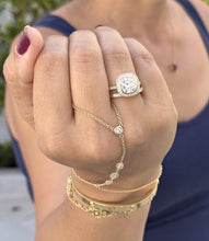 Load image into Gallery viewer, Cushion And Band Cut Diamond Engagement Ring And Matching Band IGI Certified 14k Yellow Solid Gold Wedding Set Bezel Style Bridal Set 3.60ct