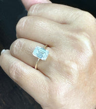 Load image into Gallery viewer, Emerald Cut Diamond Engagement Ring IGI Certified Set In 14K Solid Yellow Gold Solitaire Ring Four Prong Set Style Wedding Ring 3.00ct F-VS2