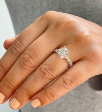 Load image into Gallery viewer, Round Cut Diamonds Engagement Ring IGI Certified Set In 14k Solid Rose Gold Bridal Ring 3/4 Eternity Style Prong Set Wedding Ring 4.00ctw
