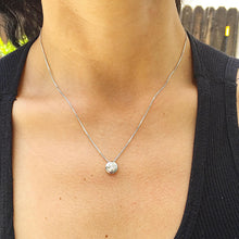Load image into Gallery viewer, Round Cut Moissanite Bezel Set Solitaire Necklace Pendant And Chain For Her 14k Solid White Gold Bridal Gift Wedding Anniversary Gift 1.00ct