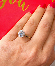Load image into Gallery viewer, Round Cut Moissanite Engagement Ring Solitaire Style Bridal Ring Set Six Prong Set Wedding Ring In 14k Solid Yellow Gold Ring For Her 3.00ct