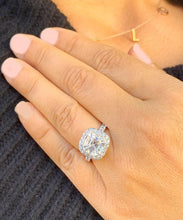 Load image into Gallery viewer, Asscher Cut Moissanite and Round Cut Sides Bezel Set Engagement Ring Set In 14k Solid White Gold Bridal Ring Filigree WeddingRing 4.00ctw