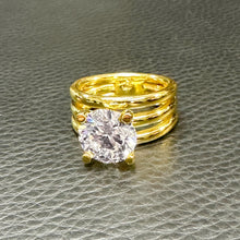 Load image into Gallery viewer, Round Cut Moissanite Engagement Ring Solitaire Four Prong Set Wedding Ring Right Hand Ring 14k Solid And Heavy Yellow Gold Ring For Her 4.00