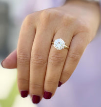Load image into Gallery viewer, Round Cut Diamond Engagement Ring IGI Certified Large 5.00ct 14k Solid Yellow Gold Solitaire Style Bridal Ring Minimalist Wedding Ring G-VS2