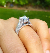 Load image into Gallery viewer, Round Cut Moissanite Engagement Ring Anniversary Wedding Ring Hidden Halo Style Propose Bridal Ring In 14k Solid And Heavy White Gold 2.70ct