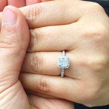 Load image into Gallery viewer, GIA Certified Natural Cushion And Round Cut Diamond Engagement Ring Halo Wedding Ring Women's Bridal Ring For Her 14k Solid White Gold 1.70