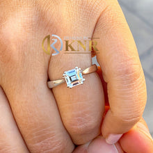 Load image into Gallery viewer, GIA Certified Asscher Cut Natural Diamond Engagement Ring Four Double Prong Set Wedding Ring Solitaire Bridal Ring 14K Solid White Gold 1.00
