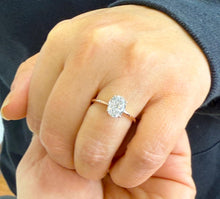 Load image into Gallery viewer, Oval Shape Moissanite Engagement Ring Solitaire 14k Solid Rose Gold Bridal Ring Wedding Ring Anniversary Ring Solitaire Four Prong 2.00ct