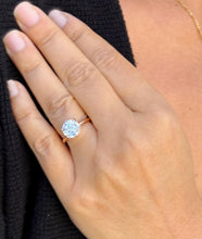 Load image into Gallery viewer, Round Cut Moissanite Engagement Ring Solitaire Bridal Ring 14k Solid Rose Gold Wedding Ring Six prong set Moissanite Solitaire 3.00ct