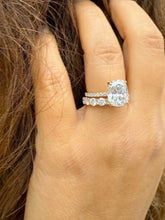 Load image into Gallery viewer, Elongated Cushion Cut And Round Cut Sides Diamond Engagement Ring And Matching Band IGI Certified 14K Solid Yellow Gold Wedding Ring 5.00ctw