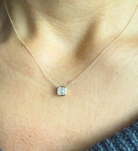 Load image into Gallery viewer, Asscher Moissanite Bezel Set Solitaire Necklace And Chain In 14k Solid Yellow Gold Pendant Bridal Gift Wedding And Anniversary Gift 1.00ct