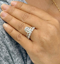 Load image into Gallery viewer, Elongated Cushion Cut And Round Cut Sides Diamond Engagement Ring And Matching Band IGI Certified 14K Solid Yellow Gold Wedding Ring 5.00ctw