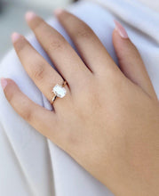 Load image into Gallery viewer, Cushion Cut Moissanite Engagement Ring Solitaire Bridal Wedding Ring Prong Set Minimalist Anniversary Ring For Her 14k Solid Rose Gold 2.00
