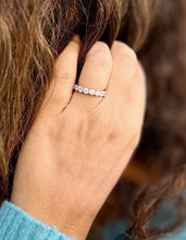 Load image into Gallery viewer, Round Cut Moissanite Half Eternity Band Style Large 3.50mm Set In 14K Solid Rose Gold Bridal Wedding Band Eternity Ring For Her 1.25ctw