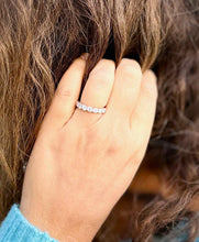 Load image into Gallery viewer, Round Cut Moissanite Half Eternity Band Style Large 3.50mm Set In 14K Solid Rose Gold Bridal Wedding Band Eternity Ring For Her 1.25ctw