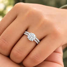 Load image into Gallery viewer, Round Cut Diamond Engagement Ring And Matching Band Inner Halo IGI Certified Wedding Set 14k White Gold Women's Bridal Set 2.00ctw