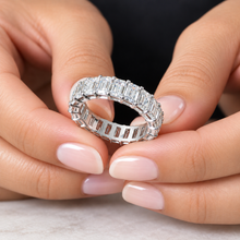 Load image into Gallery viewer, Emerald Cut CVD Diamond Eternity Band 14K Gold 5.00 CTW