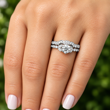 Load image into Gallery viewer, Round Natural Diamond Antique Filigree Bridal Ring Set 14K Gold 1.00 CTW