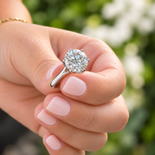 Load image into Gallery viewer, Round Moissanite Split Shank Solitaire Engagement Ring 14K Gold 3.00 CTW