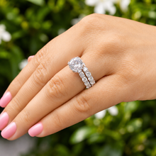 Load image into Gallery viewer, Round Moissanite Eternity Bridal Ring Set 14K White Gold 6.00 CTW