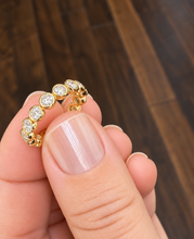 Load image into Gallery viewer, Round Moissanite Bezel Set Eternity Wedding Band 14K Yellow Gold 1.00 CTW
