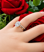 Load image into Gallery viewer, Oval Moissanite & Round Bridal Ring Set 14K Yellow Gold 5.20 CTW