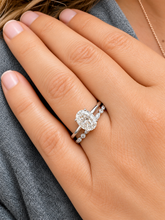 Load image into Gallery viewer, Oval Cut Moissanite Bridal Set with Round Accents 14K Gold 3.15 CTW