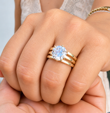 Load image into Gallery viewer, Round Moissanite Six Prong Solitaire Engagement Ring 14K Yellow Gold 4.00 CT