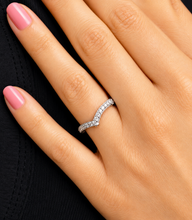 Load image into Gallery viewer, Round CVD Diamond V Shaped Filigree Half Eternity Band 14K White Gold 0.70 CTW