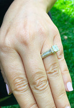 Load image into Gallery viewer, GIA/IGI Certified 14k Solid Yellow Gold Princess And Round Cut Diamond Engagement Ring Prong 2.50ct F-VS2