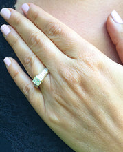 Load image into Gallery viewer, Large Heavy Women's 14k solid yellow gold princess cut forever one moissanite and natural diamond engagement ring Bridal Wedding 2.00ct