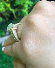 Load image into Gallery viewer, Large Heavy Women's 14k solid yellow gold princess cut forever one moissanite and natural diamond engagement ring Bridal Wedding 2.00ct