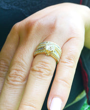 Load image into Gallery viewer, Large Heavy Women's 14k solid yellow gold princess cut forever one moissanite and natural diamond engagement ring Bridal Wedding 3.00ct