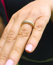 Load image into Gallery viewer, Women's 14k solid yellow gold princess and round cut natural diamond Band, wedding, anniversary, propose, deco, engagement 1.00ct