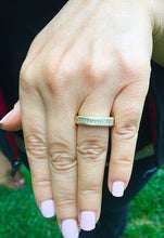 Load image into Gallery viewer, Women's 14k solid yellow gold princess and round cut natural diamond Band, wedding, anniversary, propose, deco, engagement 1.00ct