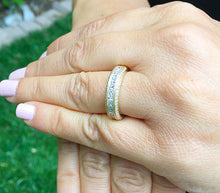 Load image into Gallery viewer, Women's 14k solid yellow gold princess and round cut natural diamond Band, wedding, anniversary, propose, deco, engagement 1.00ct