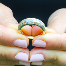 Load image into Gallery viewer, Women's 14k solid yellow gold princess and round cut natural diamond Band, wedding, anniversary, propose, deco, engagement 1.00ct