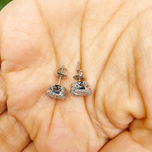 Load image into Gallery viewer, stunning 14k solid white gold 1.40ctw forever one round cut diamonds studs earrings screw backs prong set bridal wedding anniversary gift